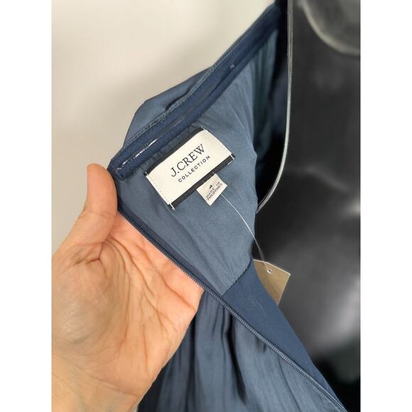 J. Crew Satin Halter Cut-Out Midi Dress Blue Timeless Romantic, 4 NWT - Picture 7 of 13